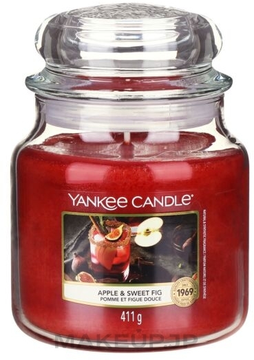 Scented Candle in Jar - Yankee Candle Apple & Sweet Fig Candle — photo 411 g