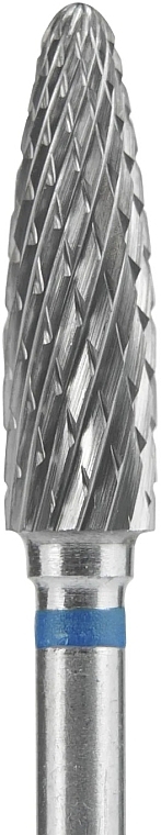 Carbide Nail Drill Bit 'Corn', blue, diameter 4 mm, work part 14 mm - Staleks Pro Expert — photo N2