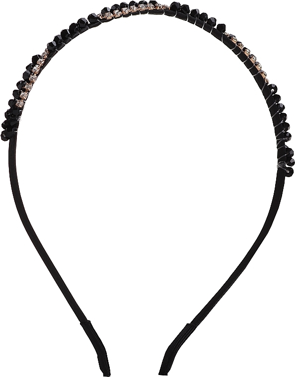 Hair Band with Beads, FA-5661, black - Donegal No.1 — photo N1