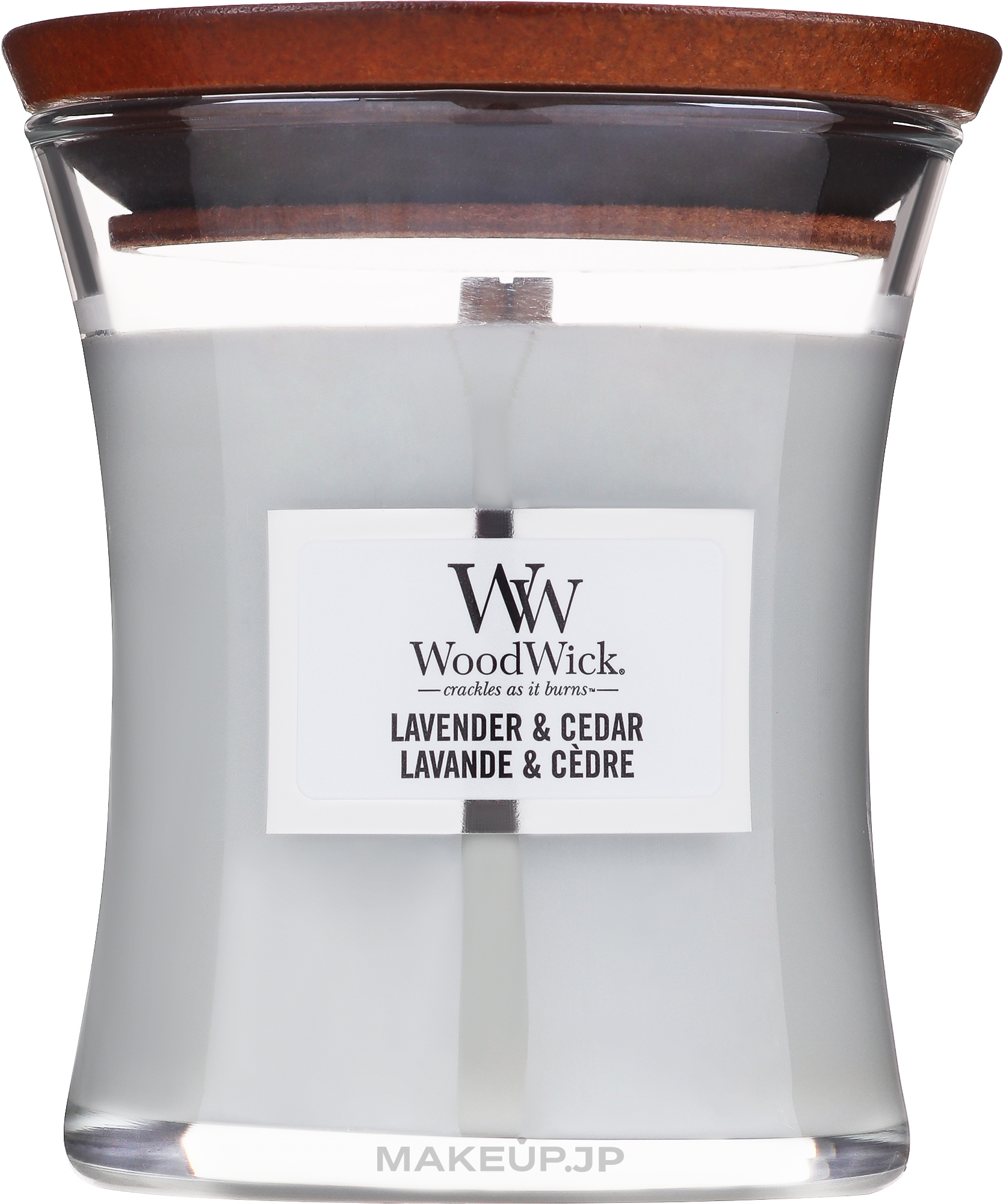 Scented Candle in Glass - WoodWick Lavender and Cedar Candle — photo 85 g