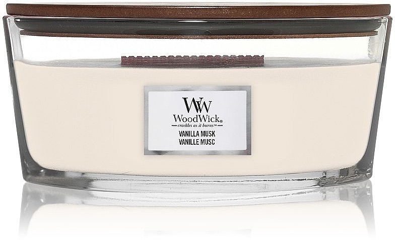 Scented Candle in Glass - Woodwick Candle Ellipse Vanilla Musk — photo N1