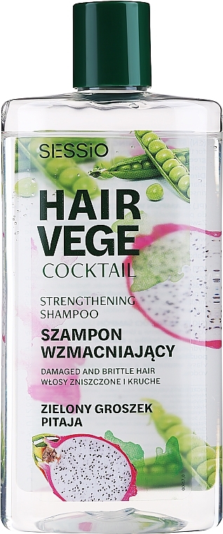 Strengthening Shampoo "Green Peas" - Sessio Hair Vege Cocktail Green Peas Shampoo — photo N1