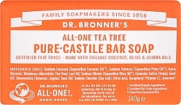 Fragrances, Perfumes, Cosmetics Soap "Tea Tree" - Dr. Bronner’s Pure Castile Bar Soap Tea Tree