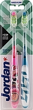 Fragrances, Perfumes, Cosmetics Medium Toothbrushes, blue + pink with ornament - Jordan Individual Clean Medium