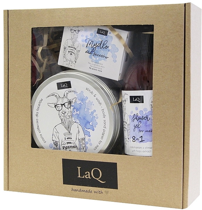 Men Set - LaQ (s/g/300ml + b/scrub/200ml + soap/85ml) — photo N1