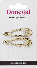 Hair Clips, 2 pcs, FA-5683, gold - Donegal — photo N1