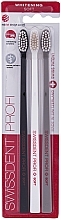 Fragrances, Perfumes, Cosmetics Toothbrush Set, soft, black, white, gray - Swissdent Profi Whitening Trio Soft