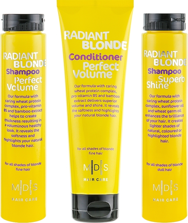 Shining Blonde Set - Mades Cosmetics (shm/2x250 ml + cond/250 ml) — photo N3