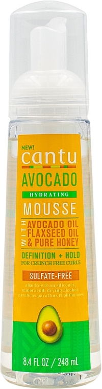 Moisturizing Hair Mousse - Cantu Avocado Hydrating Hair Styling Mousse — photo N1