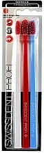 Fragrances, Perfumes, Cosmetics Extra Soft Toothbrush Set, white + red + blue - Swissdent Profi Gentle Extra Soft Trio-Pack