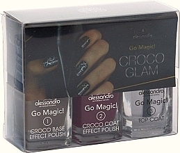 Fragrances, Perfumes, Cosmetics Nail Polish Set - Alessandro International Glam Session Croco Glam (base/5ml + nail/5ml + car/5ml)