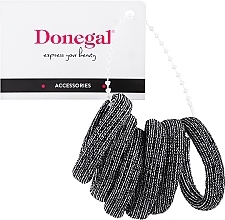 Fragrances, Perfumes, Cosmetics Hair Ties, FA-5691+1, black with silver thread - Donegal
