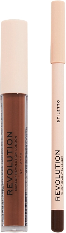 Lip Makeup Set - Makeup Revolution Lip Contour Kit Stiletto (lip/gloss/3ml + lip/pencil/1g) — photo N2