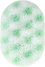 Oval Bath Sponge 30420, white-green - Top Choice — photo N5