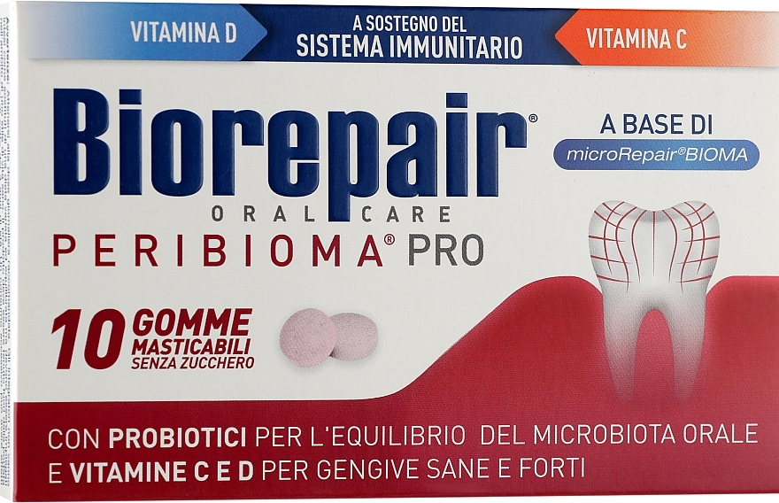 Chewing Gum for Oral Health, 10 pcs - Biorepair Peribioma — photo N2