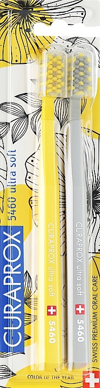 Toothbrush Set, CS 5460 Ultra Soft "Color of the year", Yellow, Gray - Curaprox — photo N1