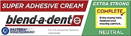 Fragrances, Perfumes, Cosmetics Extra Strong Neutral Dentures Adhesive Cream - Blend-A-Dent Super Adhesive Cream