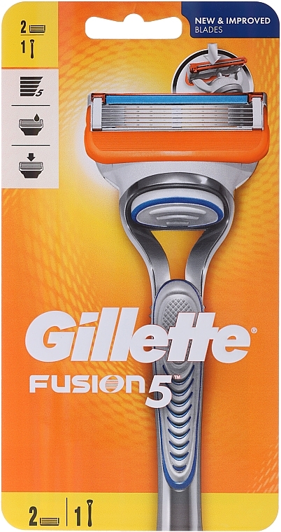 Shaving Razor with 2 Refill Cartridges - Gillette Fusion — photo N1