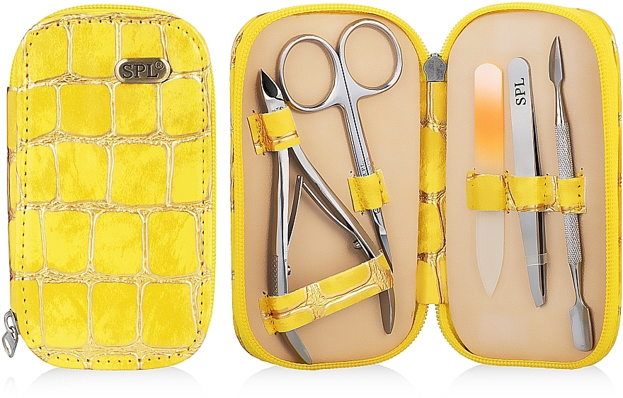 Manicure Set, 5 tools, yellow crocodile, 77701N - SPL — photo N1