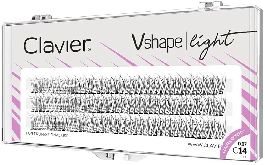 Individual Lashes, 14 mm - Clavier V-Shape Light Eyelashes  — photo N1