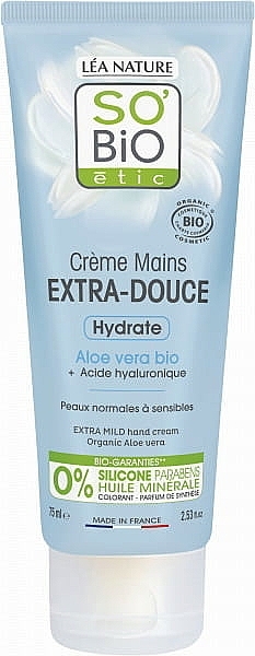 Aloe Vera Hand Cream - So'Bio Etic Extra-mild Aloe Hand Cream — photo N1