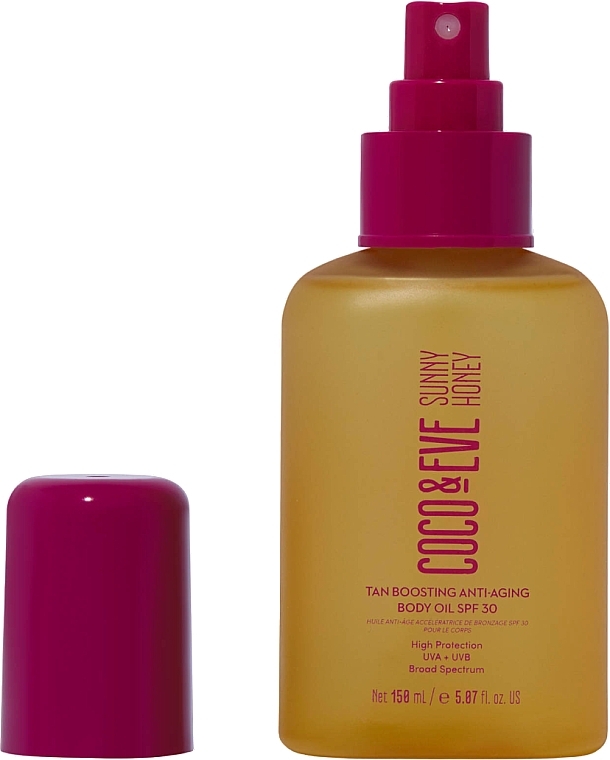 Tan Oil - Coco & Eve Sunny Honey Tan Boosting Anti-Ageing Body Oil SPF30 — photo N1