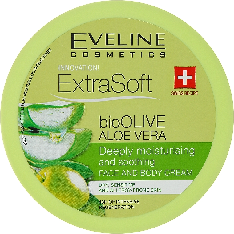 Body Cream - Eveline Cosmetics Extra Soft Oliwka Aloes Cream — photo N1