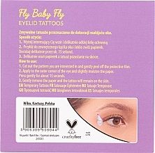 Washable tattoos for eye decoration - Lovely Fly Baby Fly Eyelid Tattoos — photo N3