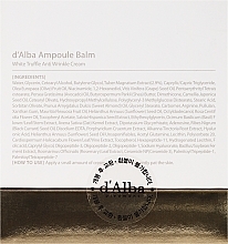 Anti-Aging Night Face Cream with White Truffle Extract - D'Alba Ampoule Balm White Truffle Anti Wrinkle Night Cream — photo N3