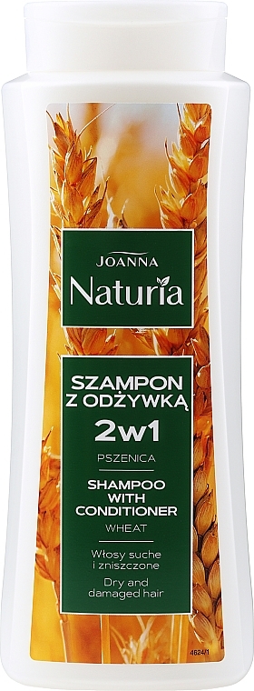 Wheat Shampoo-Conditioner for Dry & Colored Hair - Joanna Naturia Shampoo With Conditioner With Wheat — photo N1