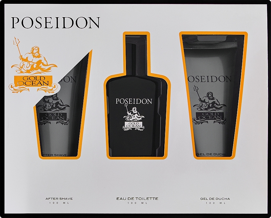 Instituto Espanol Poseidon Gold Ocean - Set (edt/100ml + lot/100ml + sh/gel/100ml) — photo N1