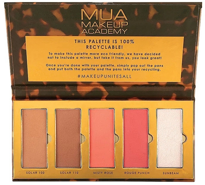 Makeup Palette - MUA Golden Hour Face Palette Bronze, Blush, Highlight — photo N2