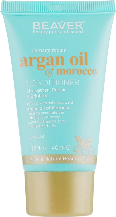 Revitalizing Conditioner for Damaged Hair with Argan Oil - Beaver Professional Damage Repair Argan Oil of Morocco Conditioner (mini) — photo N1