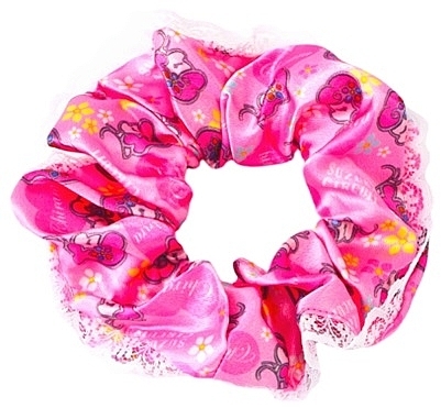 Scrunchie, pink with print - Lolita Accessories — photo N1