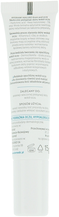 Eye Cream - Dermedic Hydrain 3 Hialuro Eye Cream — photo N2