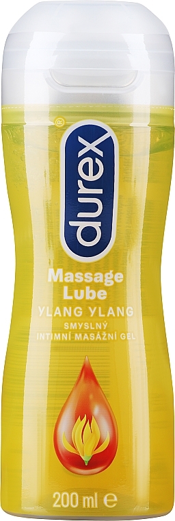 Ylang-Ylang Lubricant Gel with Massage Applicator, 200 ml - Durex Play Massage 2 in 1 Sensual — photo N1