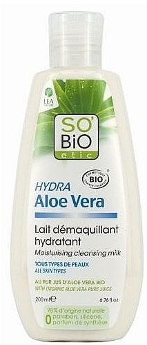 Face Cleansing Milk - So'Bio Etic Hydra Aloe Vera Moisturising Cleansing Milk — photo N1