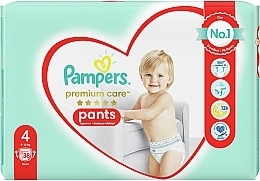 Premium Care Diaper Pants, size 4 (maxi), 9-15 kg, 38 pcs - Pampers — photo N2