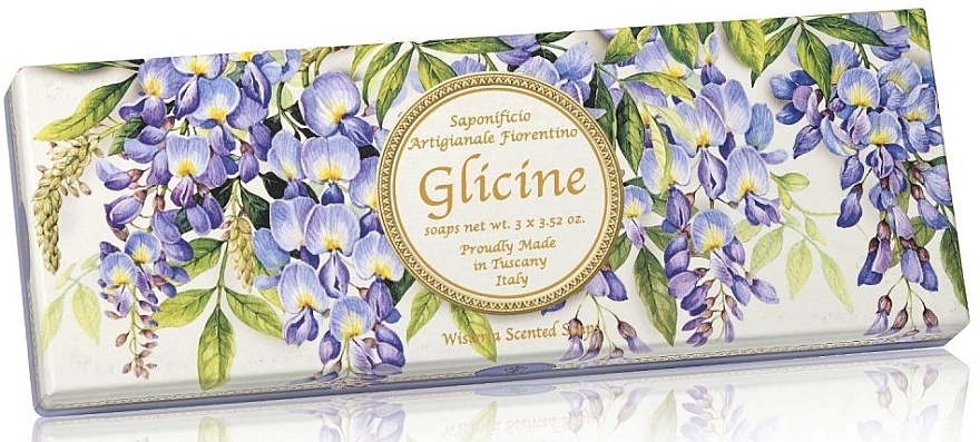 Natural Soap Set "Wisteria" - Saponificio Artigianale Wisteria Scented Soap (soap/3pcsx100g) — photo N1