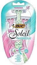 Fragrances, Perfumes, Cosmetics Disposable Women Razor, 3 pcs - Bic Miss Soleil 3 Sensitive