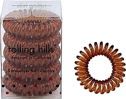 Fragrances, Perfumes, Cosmetics Traceless Hair Rings, brown - Rolling Hills 5 Traceless Hair Rings Coffee