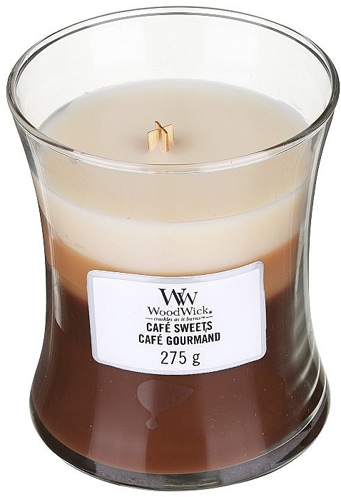 Scented Candle in Glass - WoodWick Hourglass Trilogy Café Sweets — photo N1