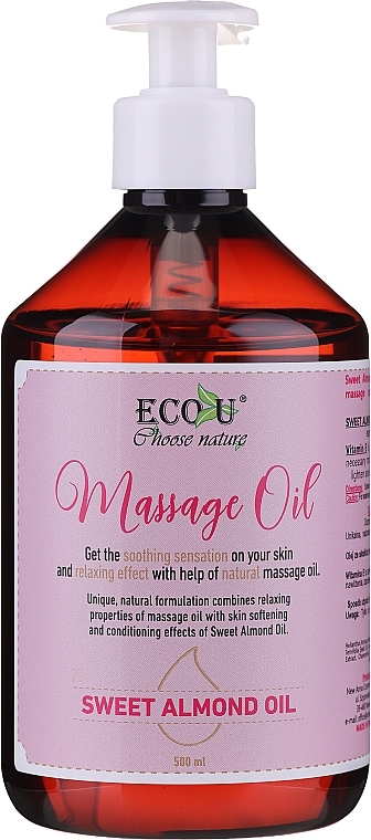 Massage Oil - Eco U Massage Oil Sweet Almond Oil — photo N3