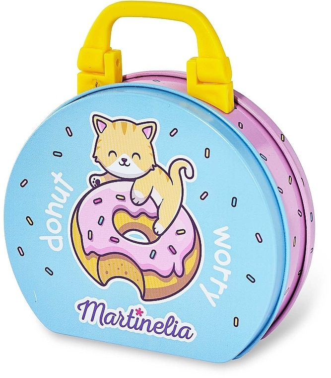 Makeup Set in Small Blue Case - Martinelia Yummy Donut Worry Beauty Set Tin — photo N2