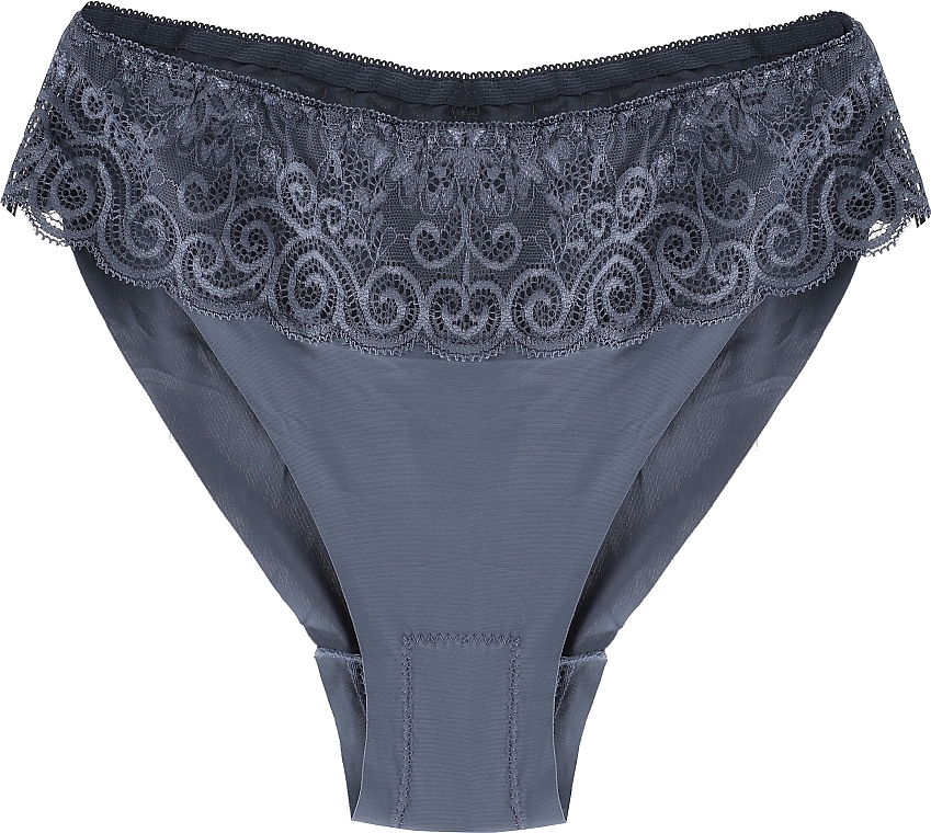 Polyamide Panties with Lace Trim, grey - Moraj — photo N1