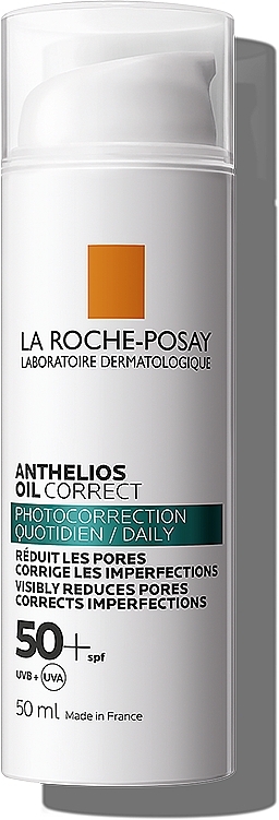 Sun Protective Face Cream, SPF50+ - La Roche-Posay Anthelios Oil Correct — photo N1