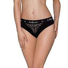 Panties with Wide Elastic Band & Lace, PANTIES, PS001, black - Passion — photo N1