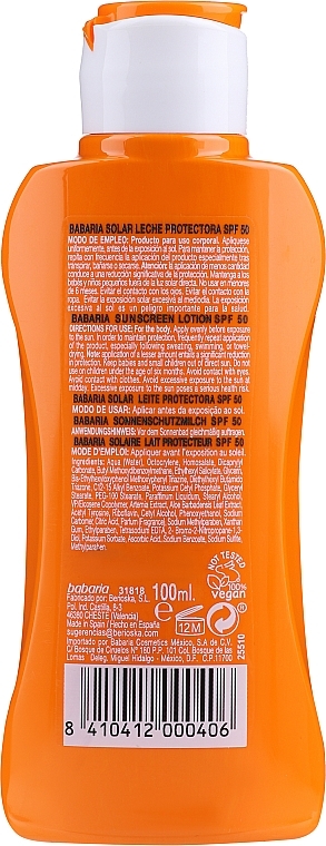 Sun Protection Body Milk - Babaria Sun Aloe Vera Leite Corporal SPF50 — photo N2