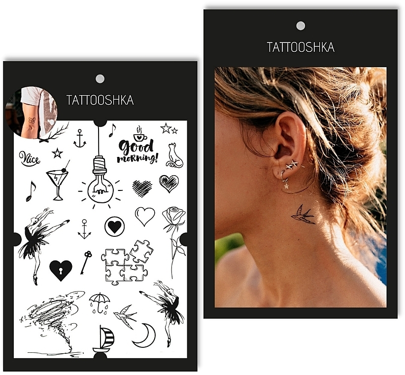 Temporary Tattoo 'Good Morning Set' - Tattooshka — photo N1