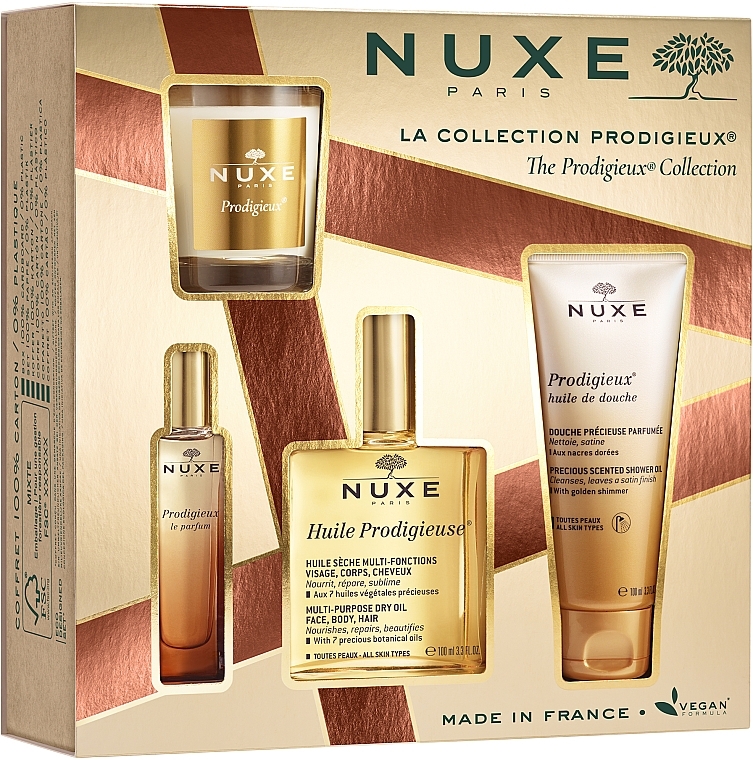 Nuxe Prodigieux - Set (perf/15ml + oil/100ml + sh/gel/100ml + candle/70g) — photo N1